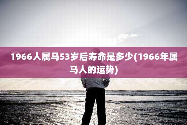 1966人属马53岁后寿命是多少(1966年属马人的运势)
