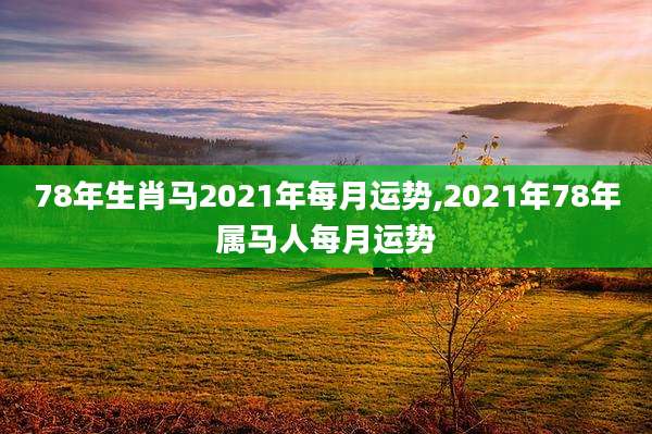 78年生肖马2021年每月运势,2021年78年属马人每月运势