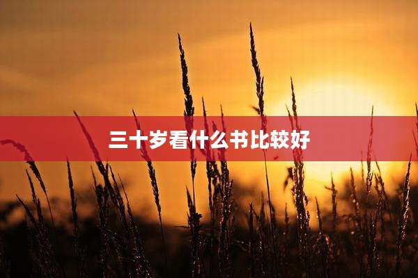 三十岁看什么书比较好
