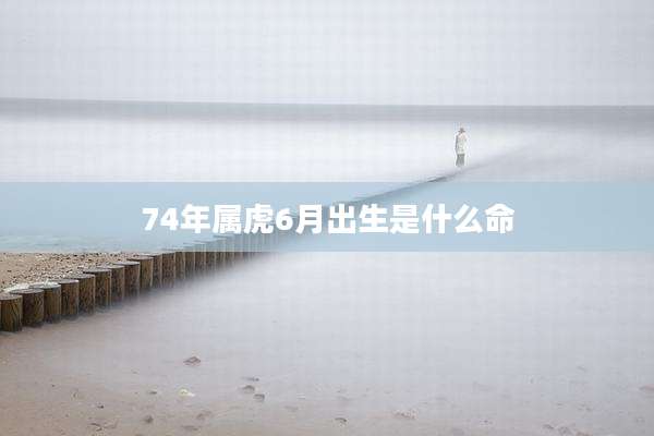 74年属虎6月出生是什么命