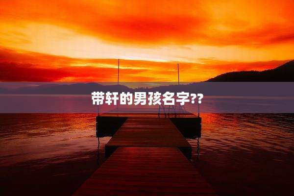 带轩的男孩名字??