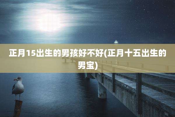 正月15出生的男孩好不好(正月十五出生的男宝)