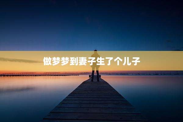 做梦梦到妻子生了个儿子