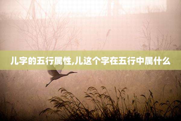 儿字的五行属性,儿这个字在五行中属什么