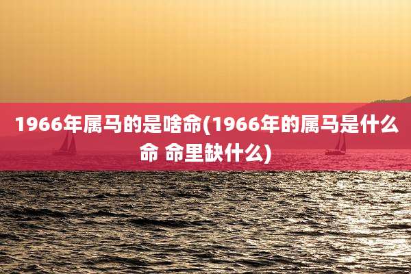 1966年属马的是啥命(1966年的属马是什么命 命里缺什么)