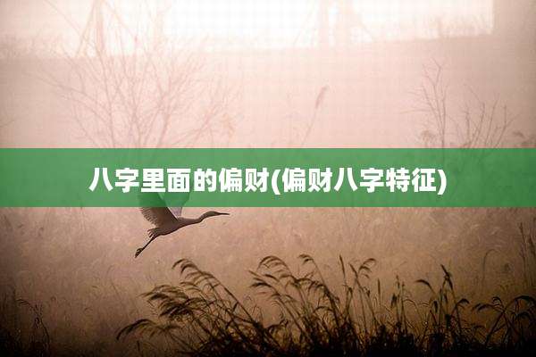 八字里面的偏财(偏财八字特征)