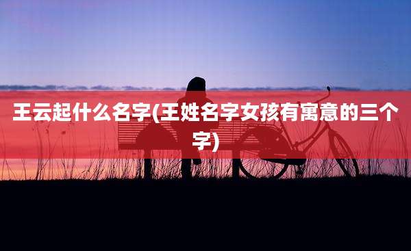 王云起什么名字(王姓名字女孩有寓意的三个字)