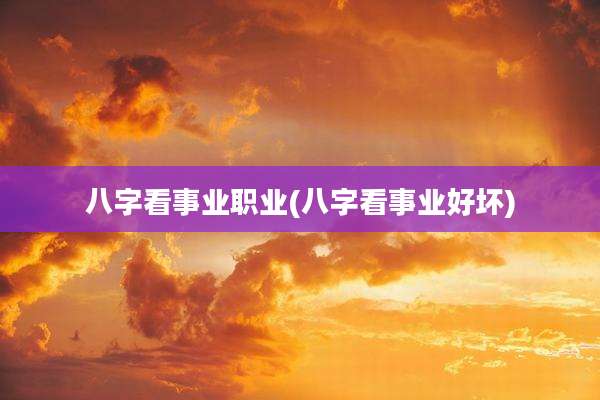 八字看事业职业(八字看事业好坏)
