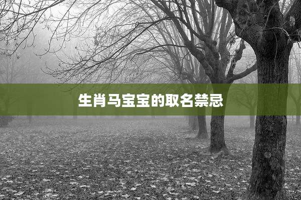 生肖马宝宝的取名禁忌