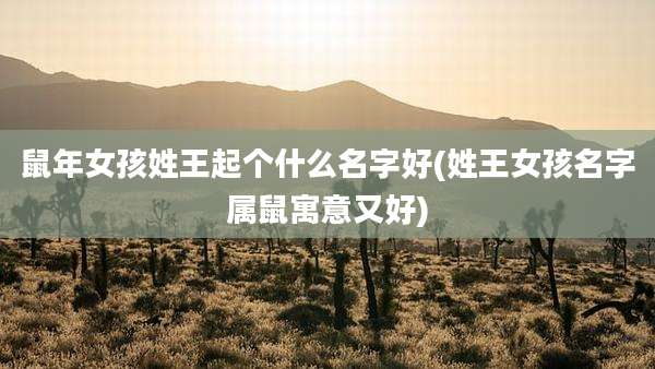 鼠年女孩姓王起个什么名字好(姓王女孩名字属鼠寓意又好)