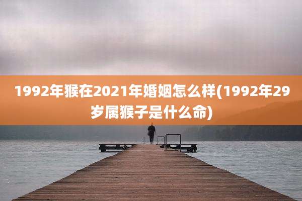 1992年猴在2021年婚姻怎么样(1992年29岁属猴子是什么命)