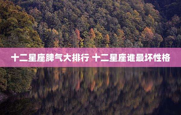 十二星座脾气大排行 十二星座谁最坏性格
