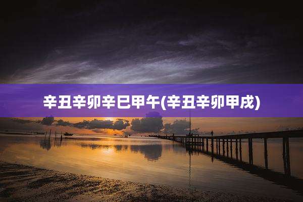 辛丑辛卯辛巳甲午(辛丑辛卯甲戌)