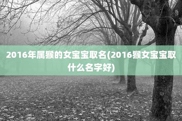 2016年属猴的女宝宝取名(2016猴女宝宝取什么名字好)