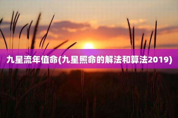 九星流年值命(九星照命的解法和算法2019)