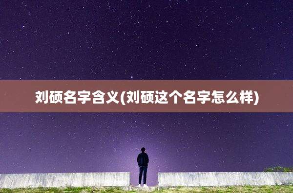 刘硕名字含义(刘硕这个名字怎么样)