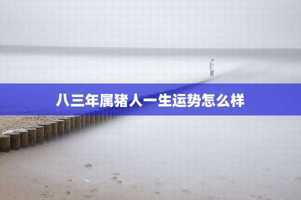 八三年属猪人一生运势怎么样