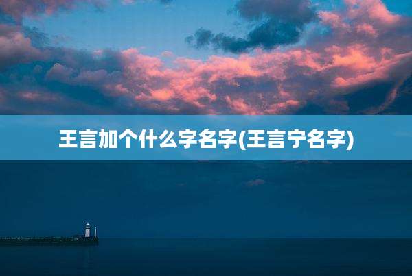 王言加个什么字名字(王言宁名字)