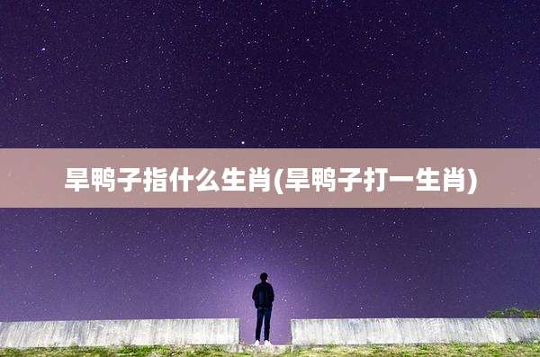 旱鸭子指什么生肖(旱鸭子打一生肖)