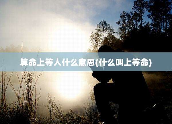 算命上等人什么意思(什么叫上等命)