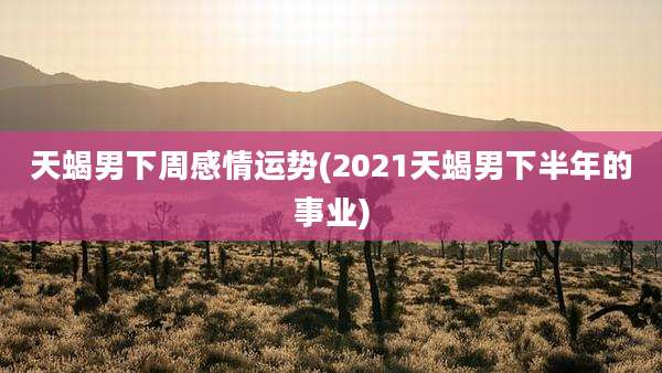 天蝎男下周感情运势(2021天蝎男下半年的事业)