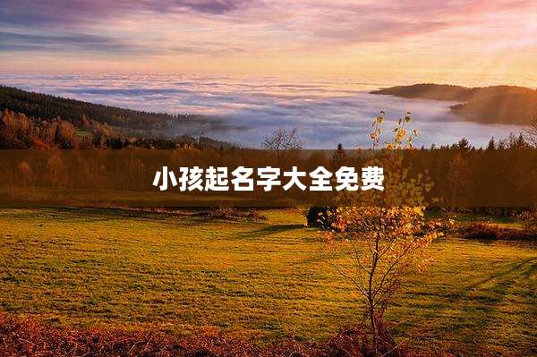 小孩起名字大全免费