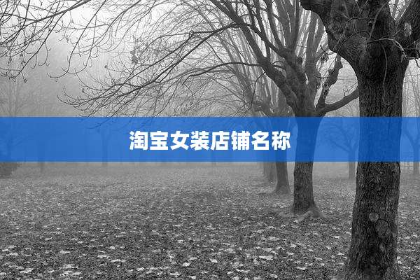淘宝女装店铺名称