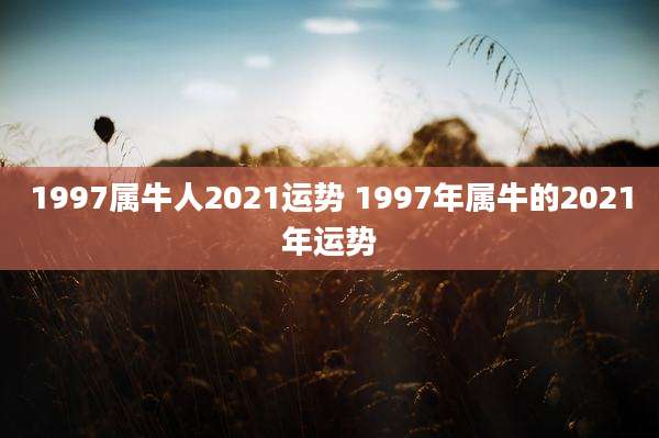 1997属牛人2021运势 1997年属牛的2021年运势