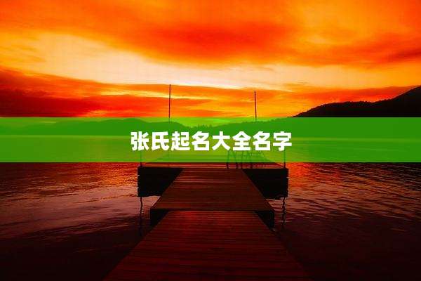 张氏起名大全名字
