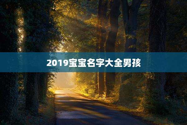 2019宝宝名字大全男孩