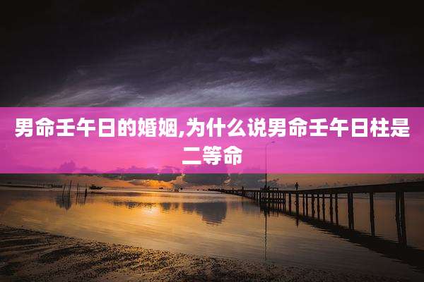 男命壬午日的婚姻,为什么说男命壬午日柱是二等命