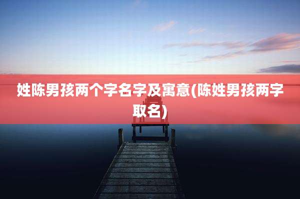 姓陈男孩两个字名字及寓意(陈姓男孩两字取名)