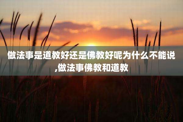 做法事是道教好还是佛教好呢为什么不能说,做法事佛教和道教