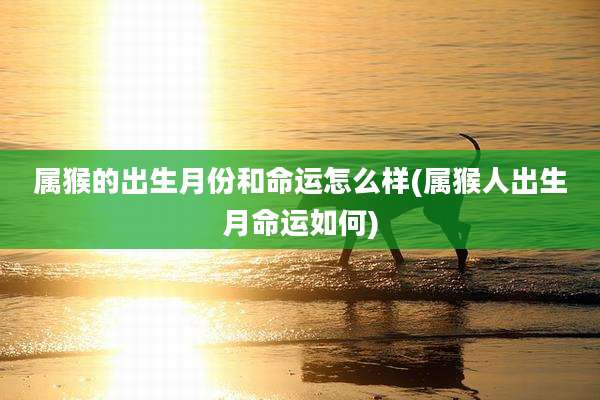 属猴的出生月份和命运怎么样(属猴人出生月命运如何)