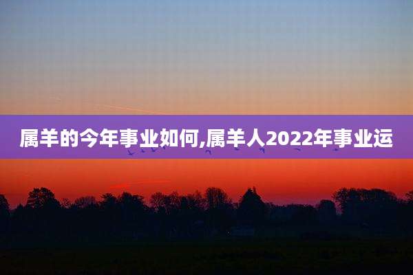 属羊的今年事业如何,属羊人2022年事业运