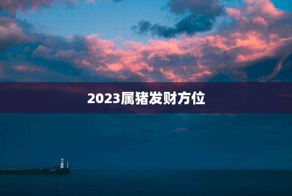 2023属猪发财方位