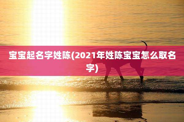 宝宝起名字姓陈(2021年姓陈宝宝怎么取名字)