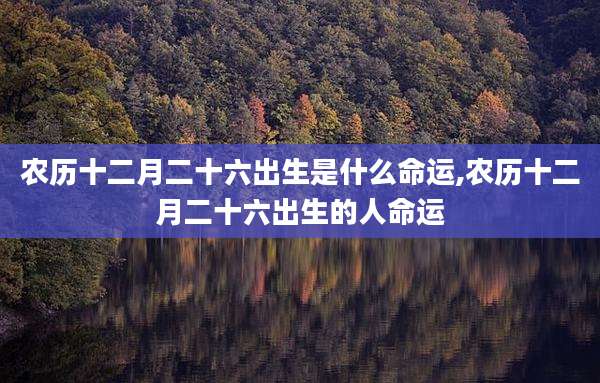 农历十二月二十六出生是什么命运,农历十二月二十六出生的人命运