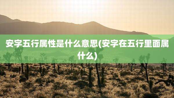 安字五行属性是什么意思(安字在五行里面属什么)