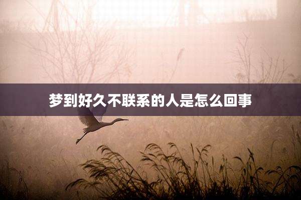 梦到好久不联系的人是怎么回事