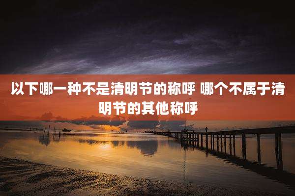 以下哪一种不是清明节的称呼 哪个不属于清明节的其他称呼