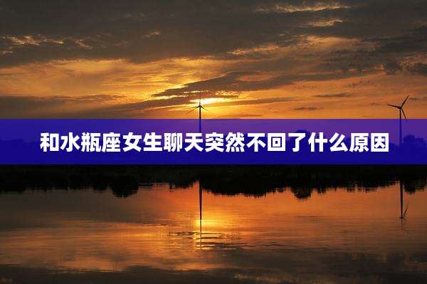和水瓶座女生聊天突然不回了什么原因