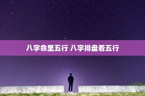 八字命里五行 八字排盘看五行