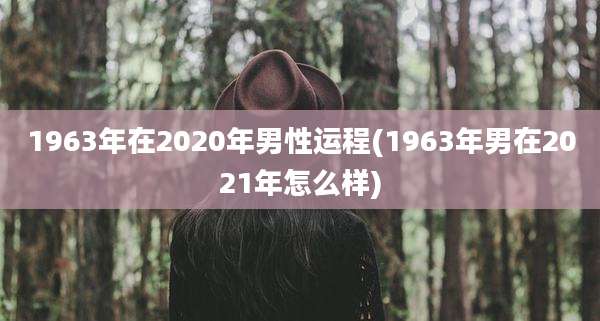 1963年在2020年男性运程(1963年男在2021年怎么样)