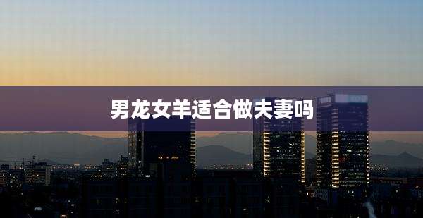 男龙女羊适合做夫妻吗
