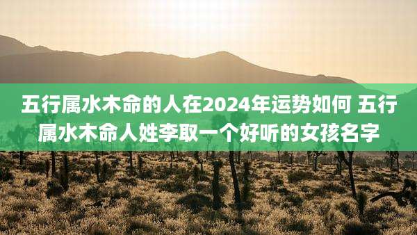 五行属水木命的人在2024年运势如何 五行属水木命人姓李取一个好听的女孩名字
