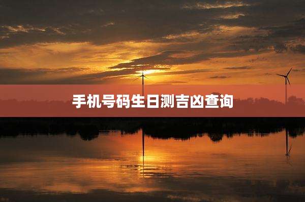 手机号码生日测吉凶查询