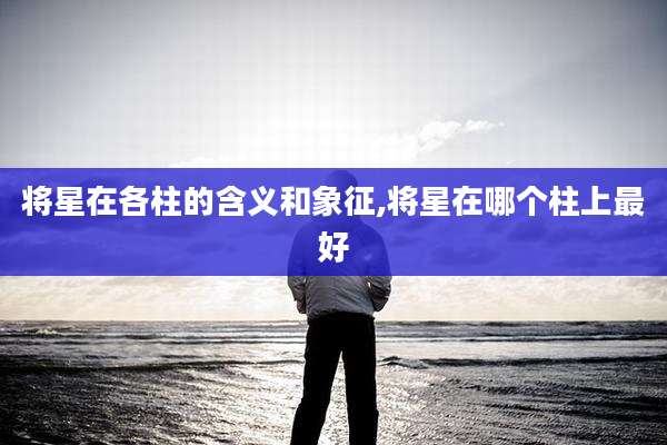 将星在各柱的含义和象征,将星在哪个柱上最好