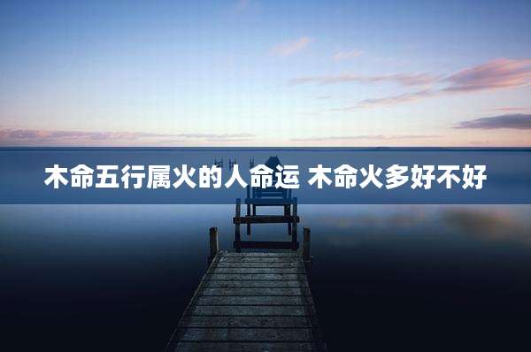 木命五行属火的人命运 木命火多好不好