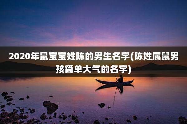 2020年鼠宝宝姓陈的男生名字(陈姓属鼠男孩简单大气的名字)